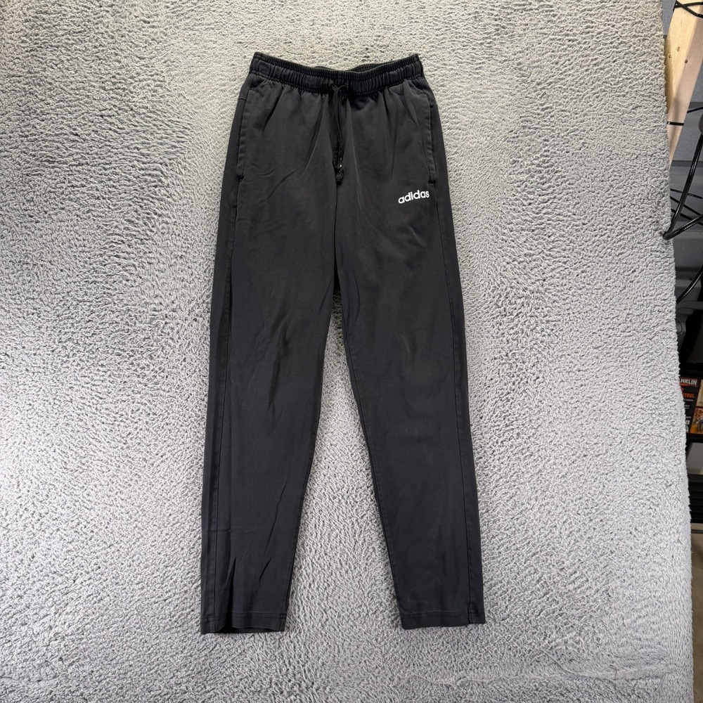 Adidas Pant Womens S Black Cotton Track Tapered Activewear Performance Running